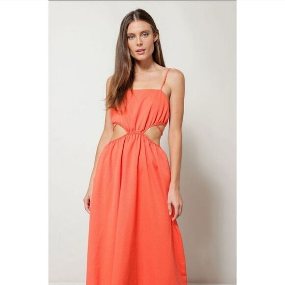 Line and Dot Skylar Tangerine Maxi  Dress Size XS - Picture 1 of 8